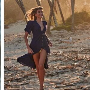 Free people vintage summer midi dress emerald green